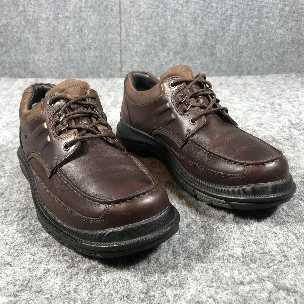 Clarks Gore-Tex Waterproof Shoes Mens‎ 11 M Brown Leather Lace Up Comfort Casual